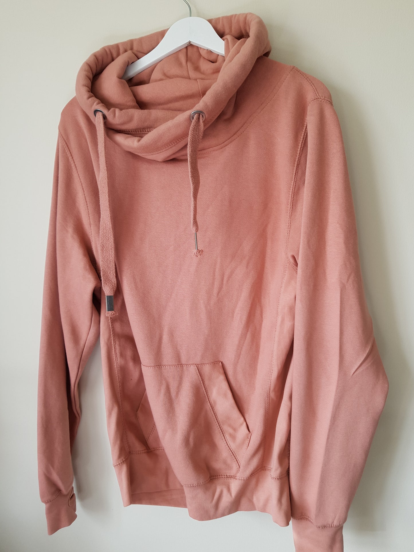 Dusky pink cross neck