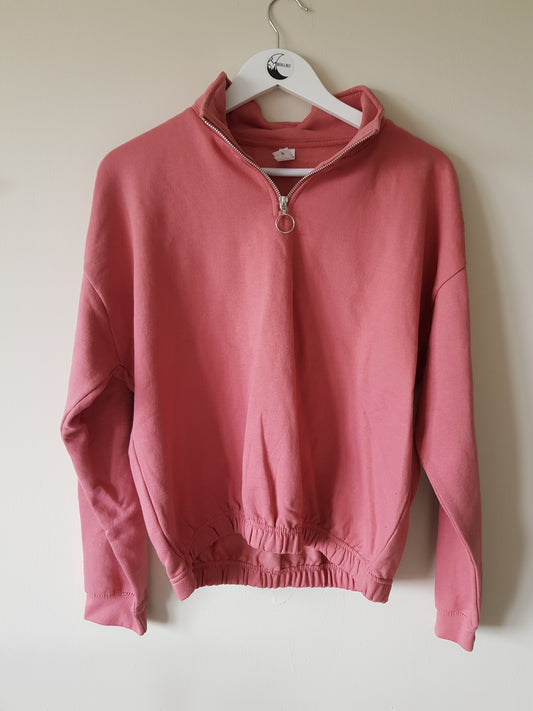 Dusky pink 1/4 zip