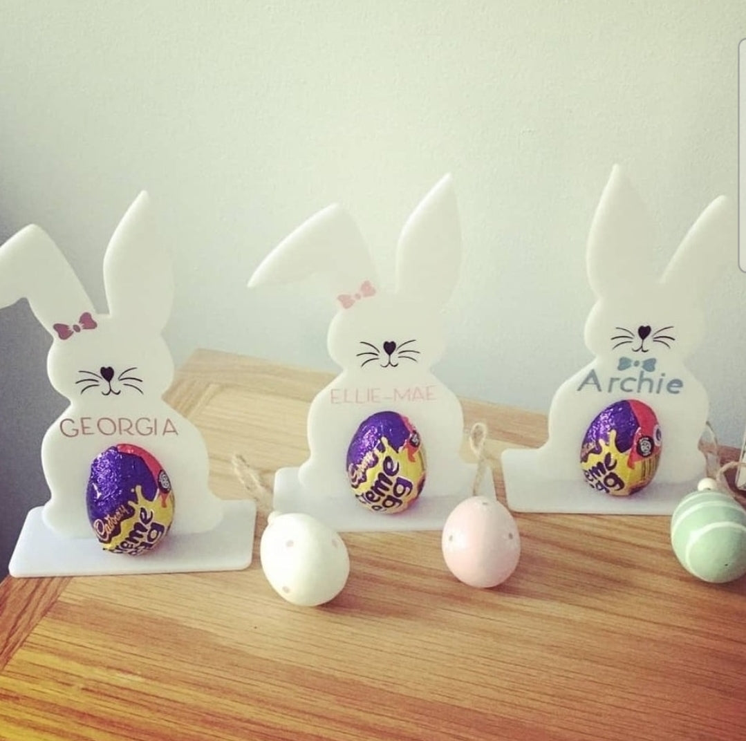 Personalised creme egg bunnies